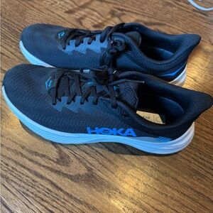 Hoka Black and Blue Athletic Sneakers